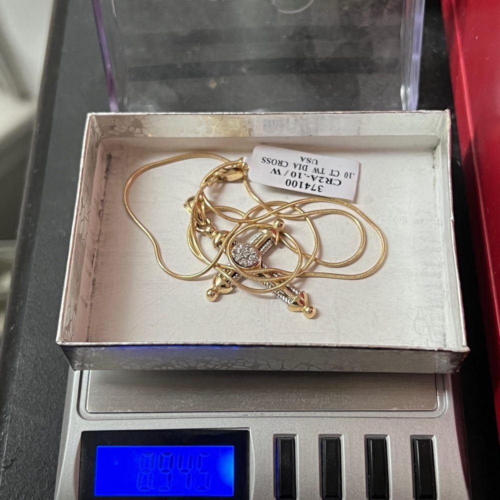 14k gold Diamond Cross snake chain necklace -New with tags! - Picture 15 of 15
